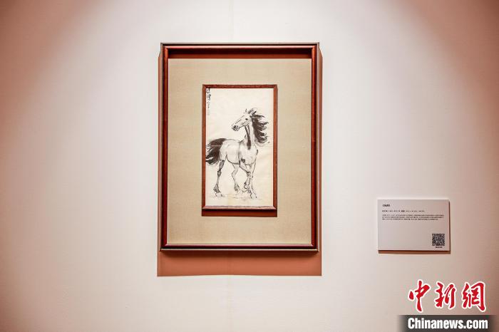 徐悲鴻于1942年創(chuàng)作的《揚蹄》。　徐悲鴻美術館供圖