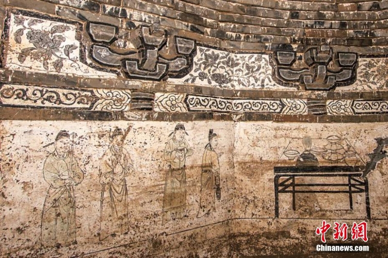 山西發(fā)現(xiàn)元代彩繪磚雕壁畫墓 再現(xiàn)元代社會(huì)生活場景