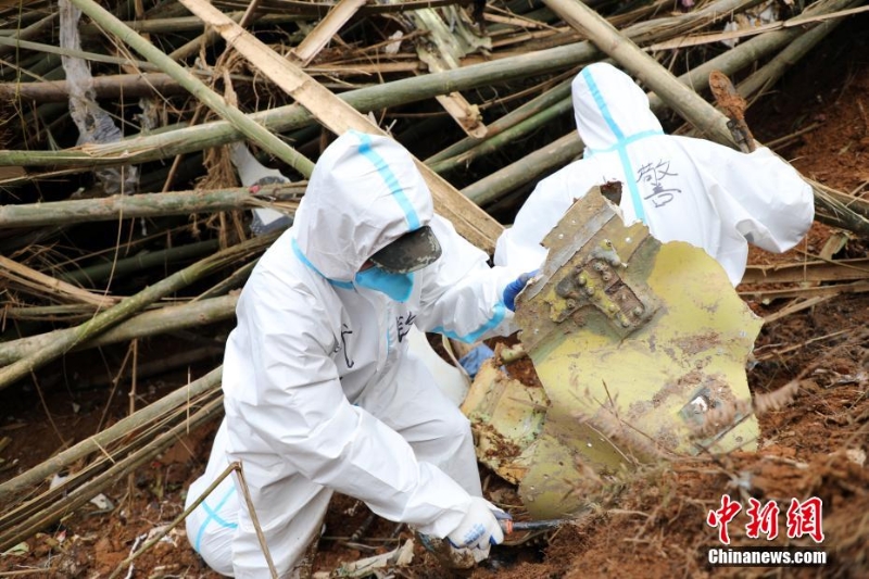 東航墜機(jī)救援現(xiàn)場(chǎng)：武警官兵分批次、分區(qū)域搜索