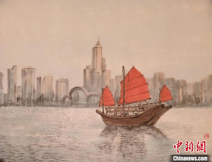 朱潔儀畫(huà)作《同舟共濟(jì)》?！≌褂[組委會(huì)供圖