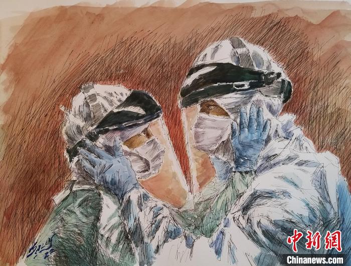 李瑞卿畫作《同舟共濟(jì)相扶持》。　藝術(shù)香港供圖