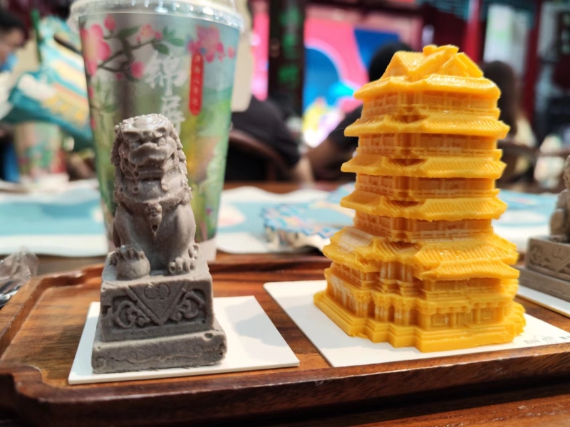 圖為南豐戲樓中的文創(chuàng)茶點。劉星晨攝