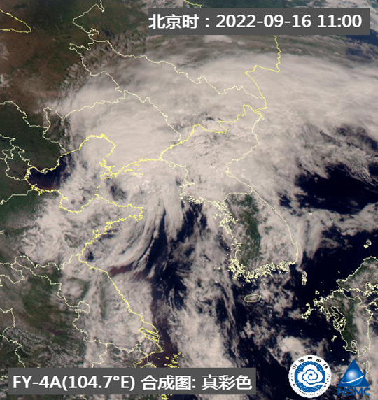 今天11時(shí)左右，衛(wèi)星云圖上“梅花”結(jié)構(gòu)變得松散。