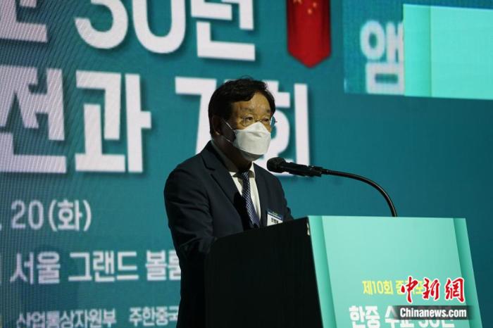韓國紐斯頻通訊社代表理事閔丙福致開幕詞。劉旭 攝