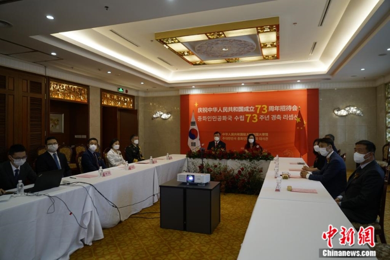 圖為中國駐韓國大使館線下主會(huì)場(chǎng)。