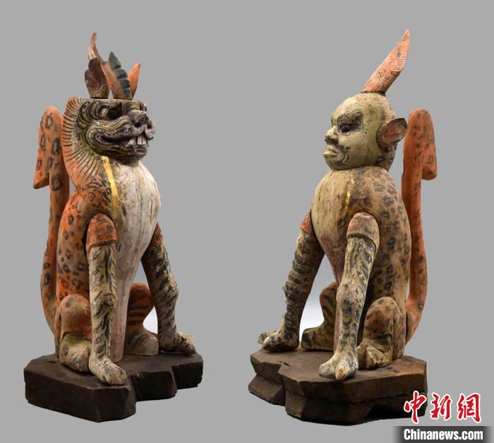 圖為唐代吐谷渾王族墓葬群慕容智墓出土鎮(zhèn)墓獸。(資料圖) 甘肅省文物局供圖