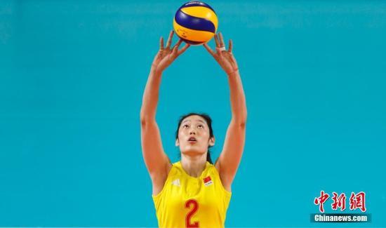資料圖：2016年8月23日，雅加達亞運會女排小組賽，中國隊朱婷在比賽中。<a target='_blank' href='/'>中新社</a>記者 杜洋 攝