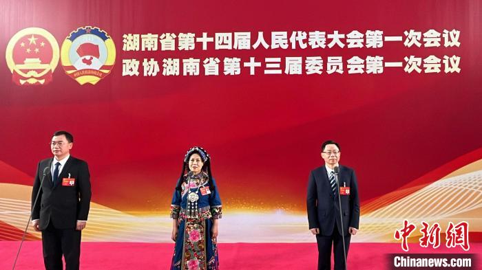 湖南省政協(xié)十三屆一次會(huì)議第二場(chǎng)“委員通道”?！堁┯?攝