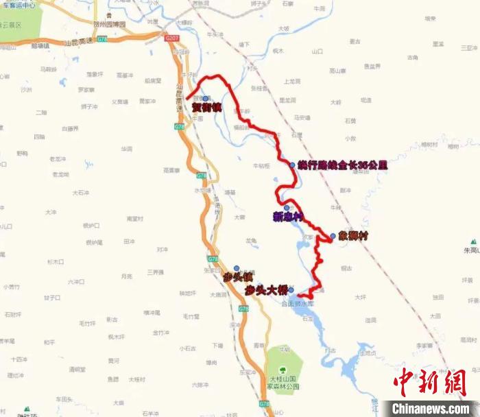 繞行示意圖。　八步區(qū)交通運(yùn)輸局供圖