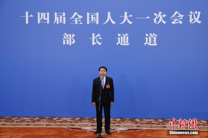 圖為國家市場監(jiān)督管理總局局長羅文接受媒體采訪。<a target='_blank' href='/'>中新社</a>記者 韓海丹 攝