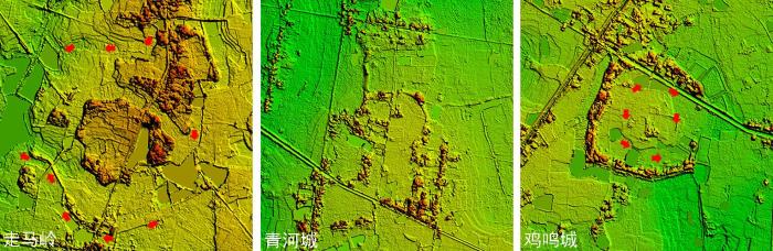 走馬嶺、青河城、雞鳴城遺址數(shù)字表面模型(1km×1km)?！⒔▏?guó) 供圖