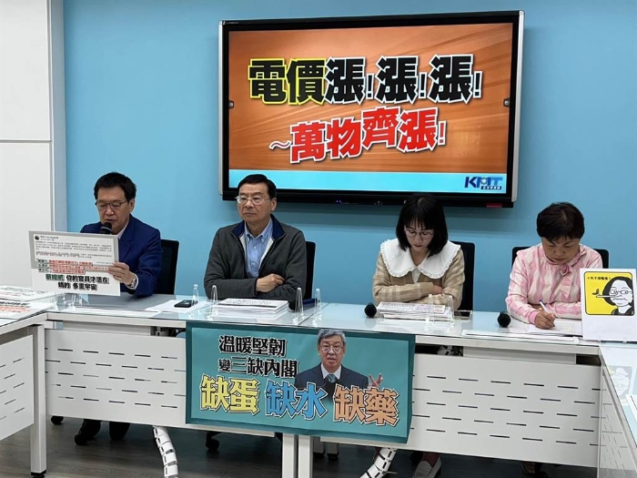 國民黨團20日召開“電價漲！漲！漲！～萬物齊漲！”記者會