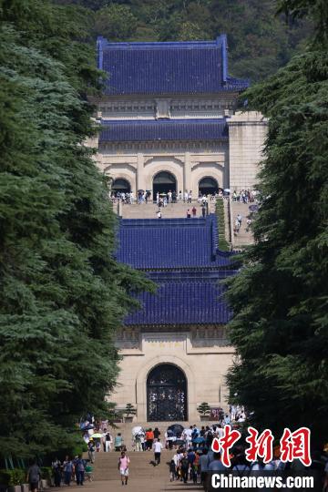 航拍下的中山陵。(資料圖) 泱波 攝
