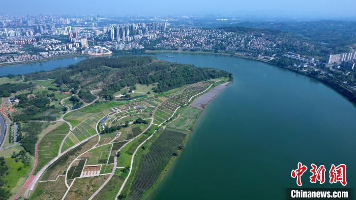 俯瞰邕江濕地公園，風(fēng)景宜人?！∮峋?　攝