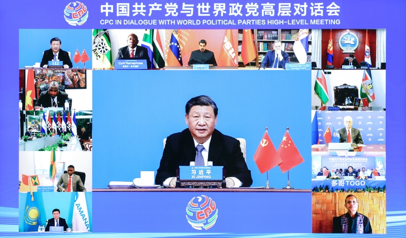 2023年3月15日，習(xí)近平總書記出席中國共產(chǎn)黨與世界政黨高層對(duì)話會(huì)并發(fā)表主旨講話。（圖源：新華社）