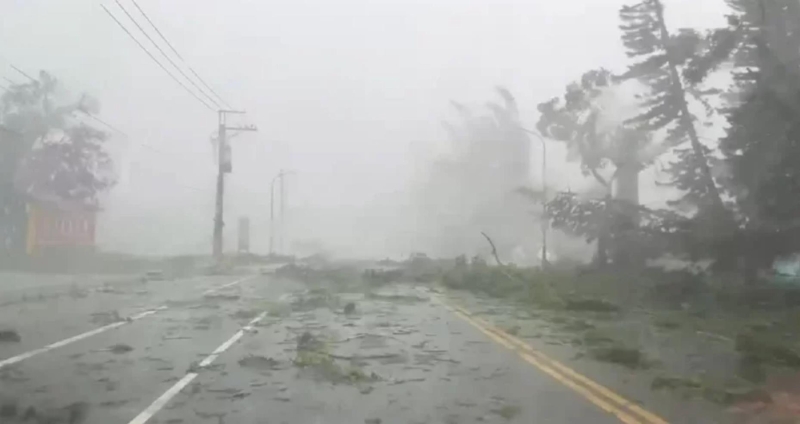 海葵颱風登陸臺東東河地區(qū)，暴風圈夾帶10級以上陣風橫掃整個臺東，其中，綠島測得恐怖的16級瞬間陣風。許多路樹不是被連根拔起吹倒，就是攔腰折斷，屋外物品也被吹得東倒西歪，市民想起2018年尼伯特颱風17級強風，直呼「恐怖到極點！」記者尤聰光／攝影