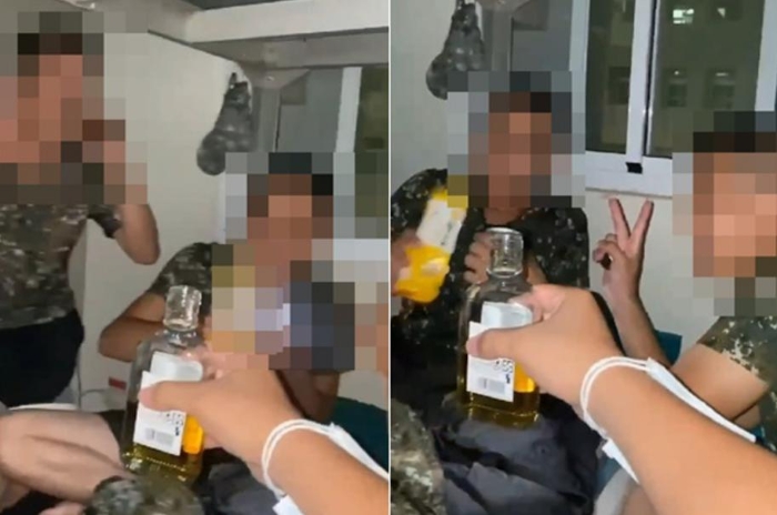 臺軍在宿舍開“飲酒趴”。圖片來源：臺灣“中時新聞網(wǎng)”。