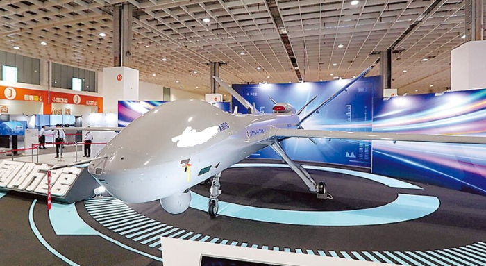 圖為2023年9月13日，臺北國際航天暨國防工業(yè)展展前記者會