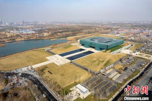 圖為空中俯瞰殷墟博物館新館。(無人機(jī)照片) 記者 李超慶 攝.jpeg