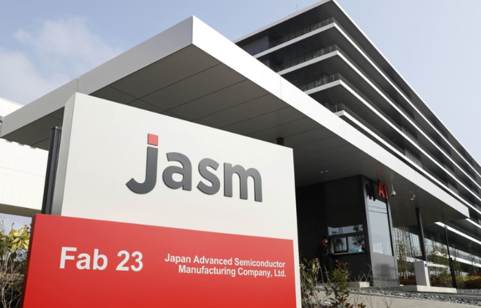 臺積電子公司日本先進半導體制造 (JASM) 位于日本熊本縣菊陽町半導體工廠全景。（路透社）