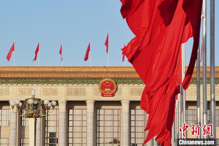 3月8日，十四屆全國(guó)人大二次會(huì)議在北京人民大會(huì)堂舉行第二次全體會(huì)議。　中新社記者 楊華峰 攝
