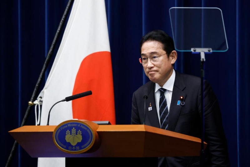 2023年11月2日，日本首相岸田文雄在日本東京首相官邸召開新聞發(fā)布會。（圖源：新華社）