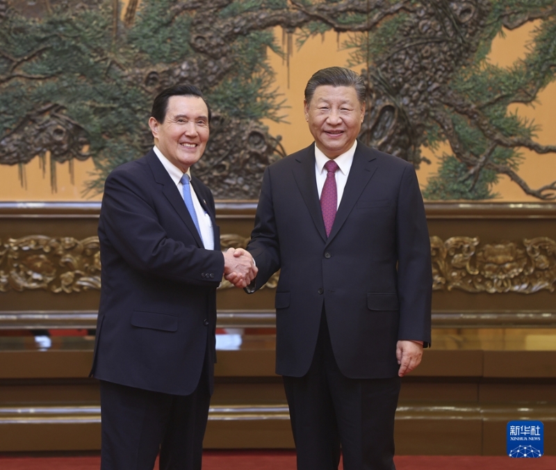 4月10日下午，中共中央總書記習近平在北京會見馬英九一行。 新華社記者 鞠鵬 攝.jpeg