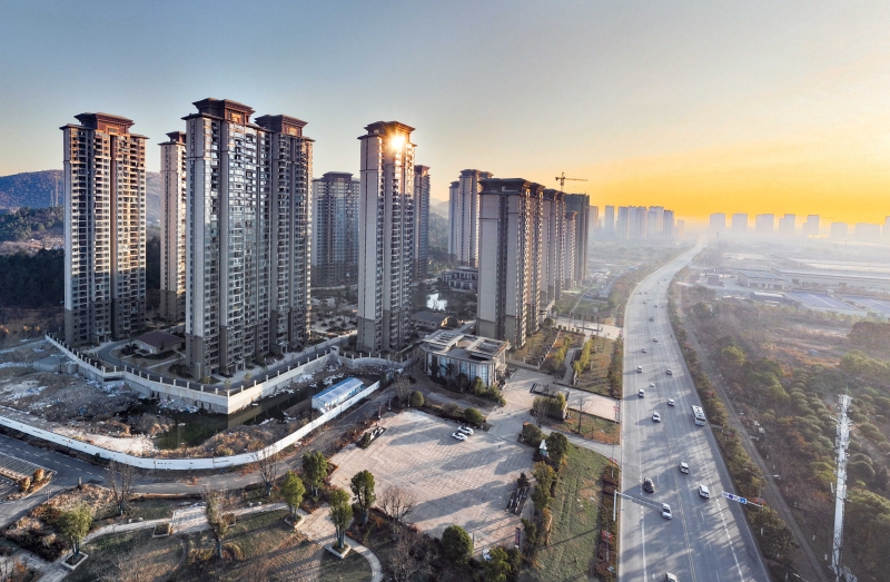 這是2024年1月24日拍攝的湖北黃石保交樓項目東楚御景。（圖源：新華社）