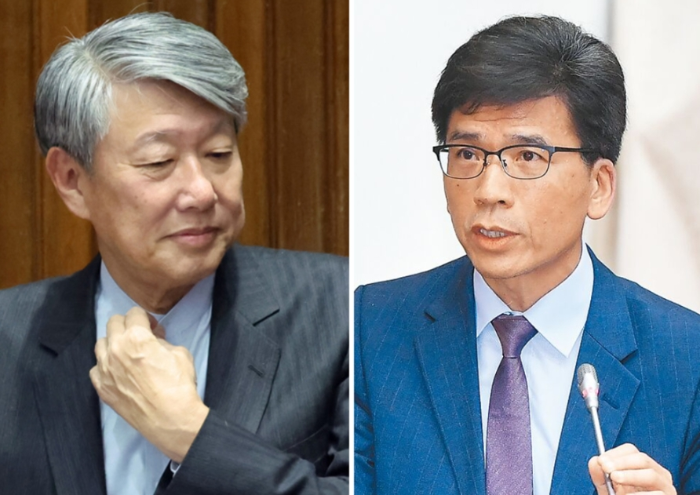 經(jīng)濟部長郭智輝（左）、金管會主委彭金隆